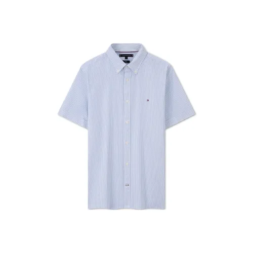 Tommy Hilfiger Рубашка Мужская Синие и Белые Полоски