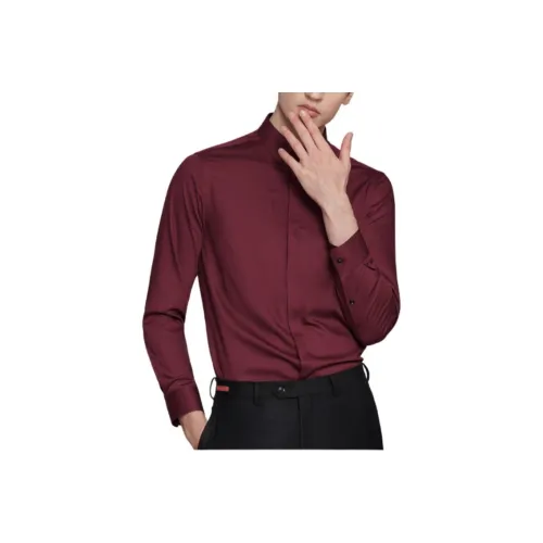 JODOLL Мужские рубашки бордового цвета