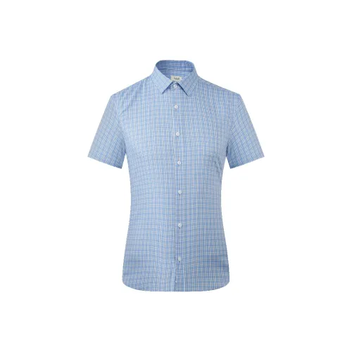 JODOLL Blue Men's Shirts JODOLL Синий Мужские Рубашки