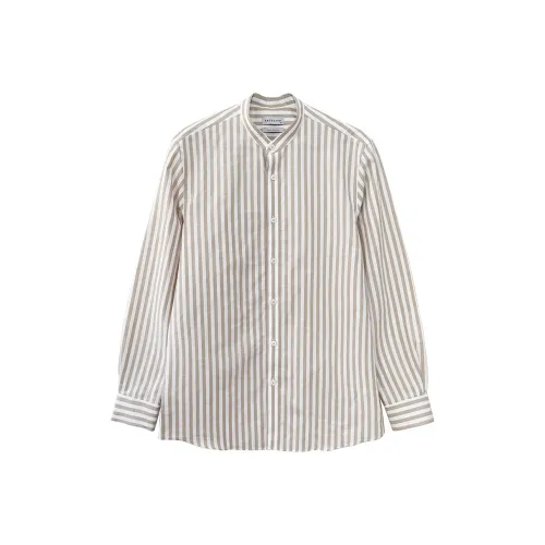 FACECITY Рубашка Мужская Хаки Белые Полосы
