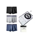 [904 Натуральная кожа ремень] Бесшовный модал [Черный + Светло-серый + Королевский синий] 3-упаковка нижнее белье подарочная коробка комплект