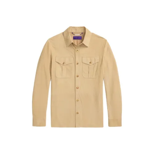 Ralph Lauren Purple Label Коричнево-желтые мужские рубашки