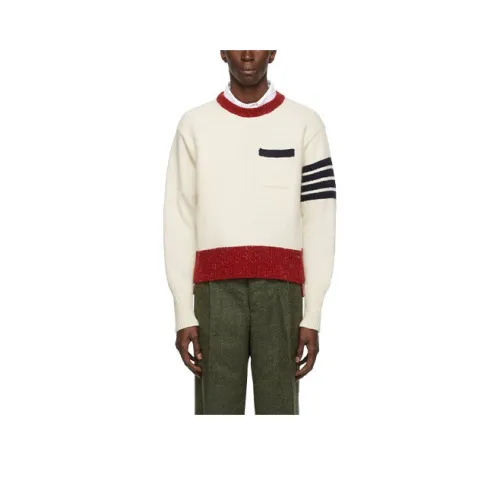 THOM BROWNE Белые Мужские Свитера