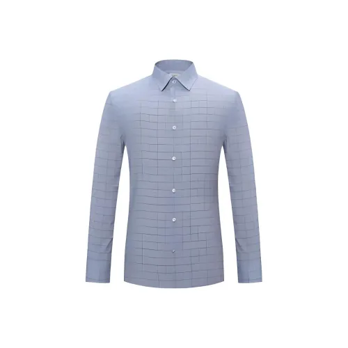 JODOLL Пыльно-синяя мужская рубашка