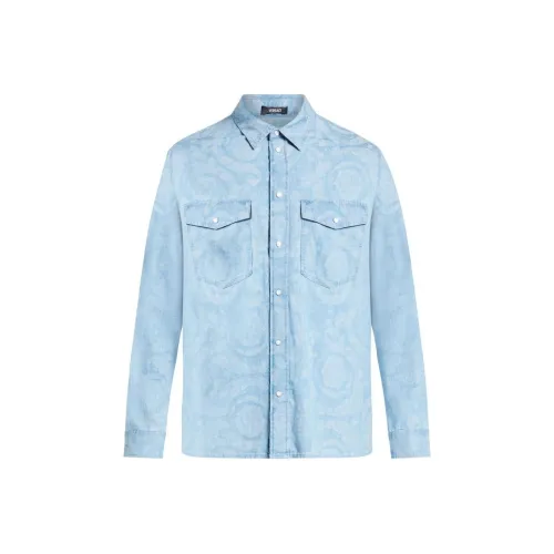 VERSACE Мужские Синие Рубашки