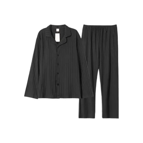 Sleep Pajama Set Men's Black Stripes Сон Пижамный комплект Мужской Черные полосы