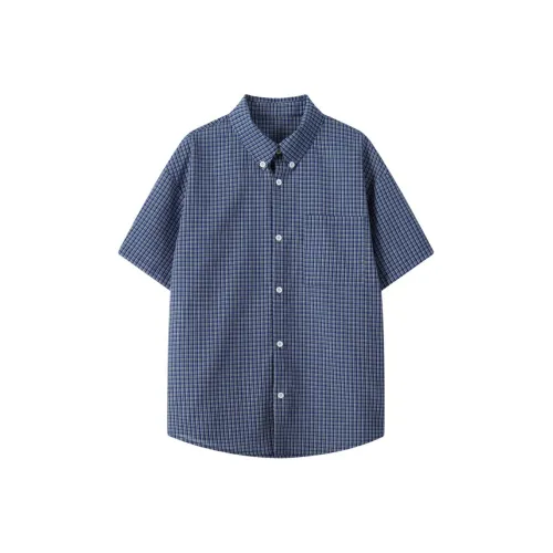 EVBD Синяя клетка Унисекс Рубашки