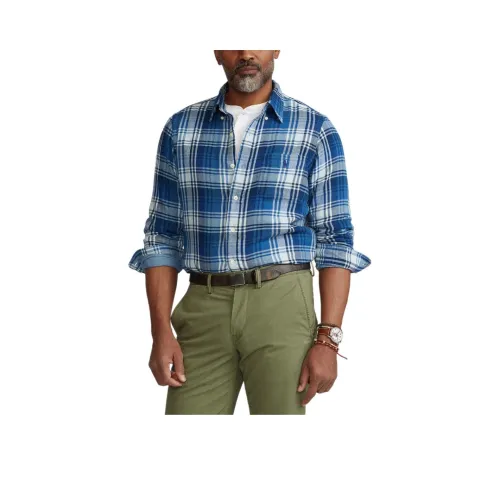 Polo Ralph Lauren Рубашка Мужская Синяя Белая