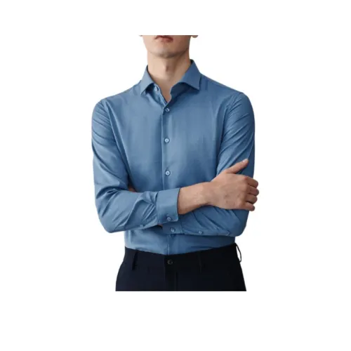 JODOLL Blue Men's Shirts JODOLL Синий Мужские Рубашки
