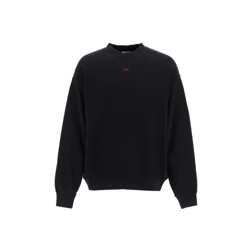 OFF Белый Свитшот Стандартный Мужской Черный
