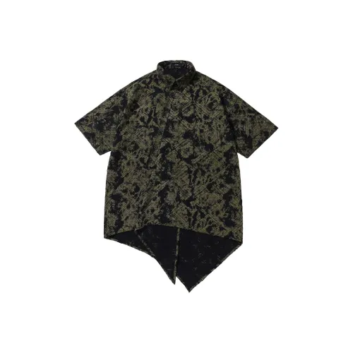 GENANX Оливково-зеленые Мужские Рубашки