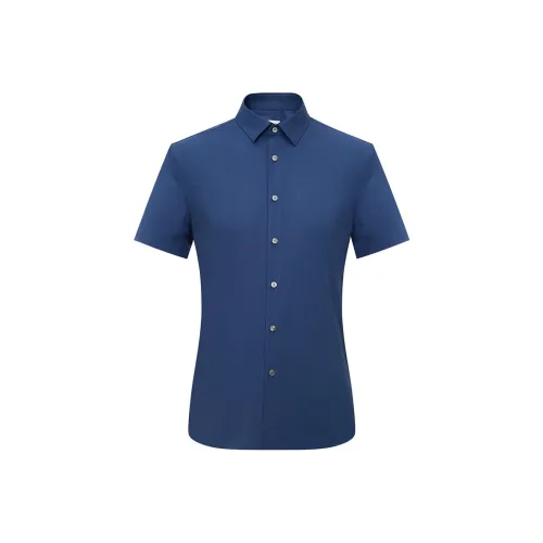 JODOLL Blue Men's Shirts JODOLL Синий Мужские Рубашки