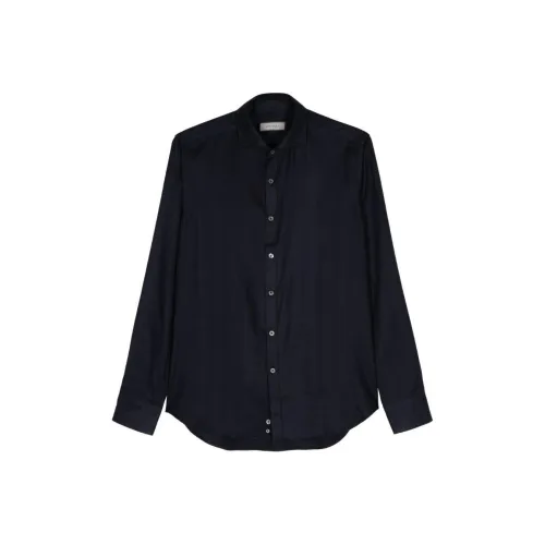 Canali SS24 Рубашка Мужская Морской Синий