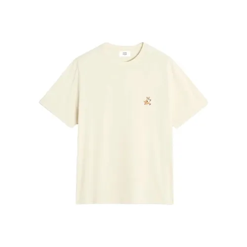 Maison Kitsune SS25 T-Shirt Мужской Теплый Песочный