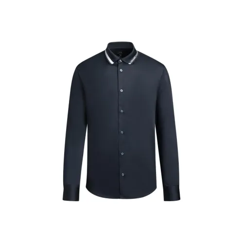 EMPORIO ARMANI SS24 Рубашка Мужская Морской Синий