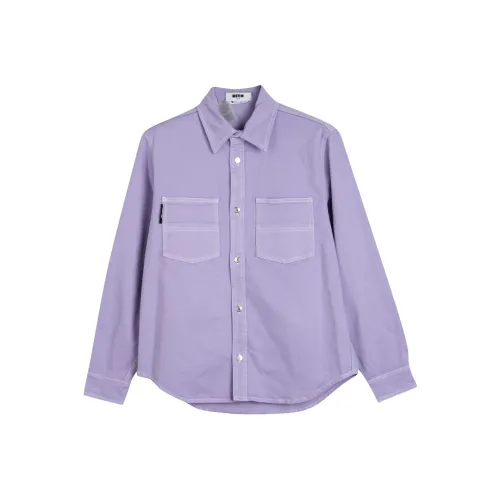 MSGM Фиолетовые Мужские Рубашки