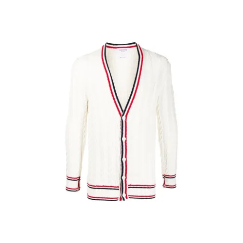 THOM BROWNE Белые Мужские Свитера
