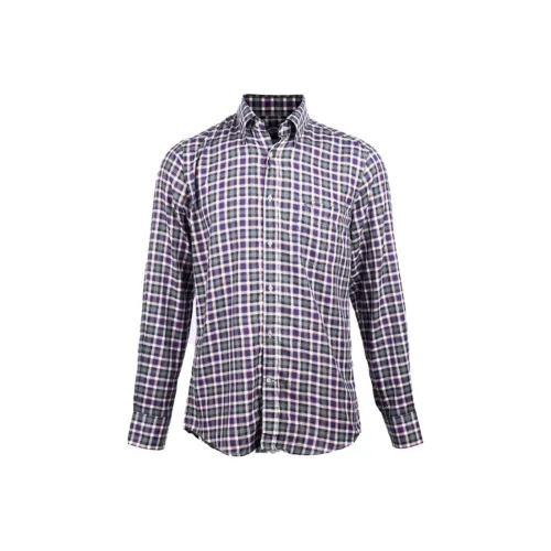 Paul Shark Yachting Рубашка Мужская Фиолетовая Клетка