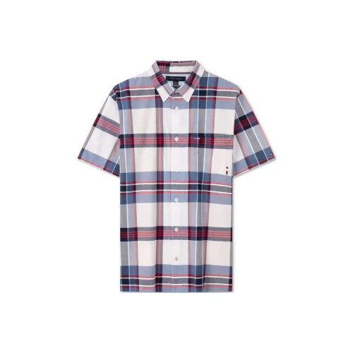 Tommy Hilfiger Рубашка Мужская Красная Синяя Белая Клетка