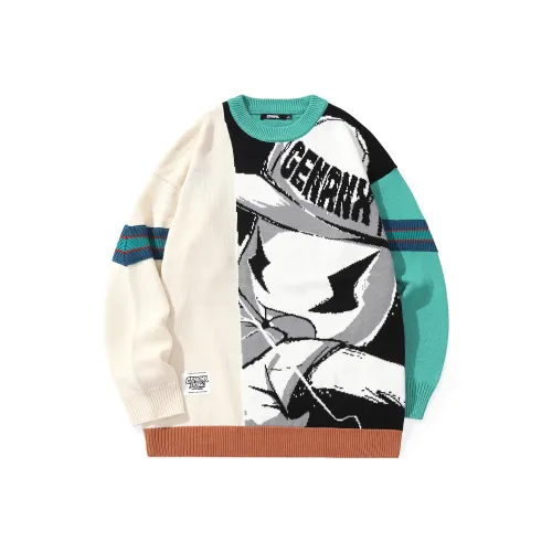 GENANX Абрикосовый зеленый Унисекс Свитеры