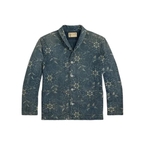 Double RL Blue Men's Shirts Двойной RL Синий Мужской Рубашки