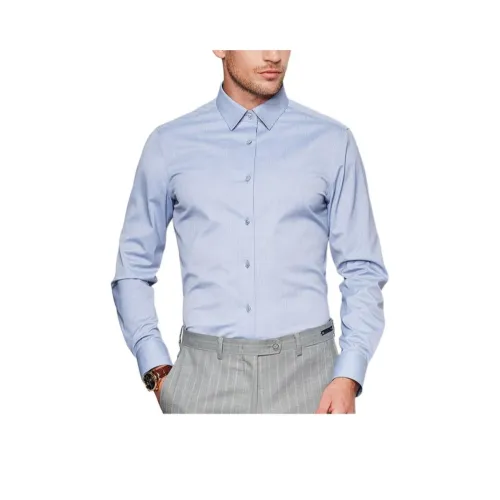 JODOLL Blue Men's Shirts JODOLL Синий Мужские Рубашки