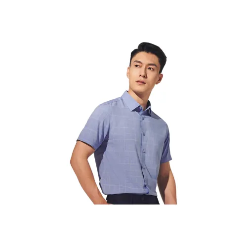 JODOLL Blue Men's Shirts JODOLL Синий Мужские Рубашки