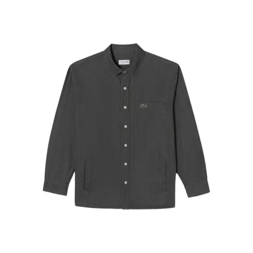 LACOSTE Темно-серые Мужские Рубашки