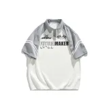 Белый корпус с серыми рукавами.