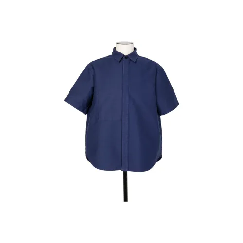 Sacai совместная линия Мужские синие рубашки