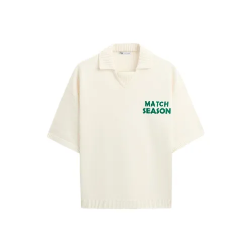 ZARA Белая Мужская Поло