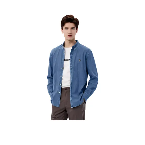 Hush Puppies Рубашка Мужская Средняя Синий