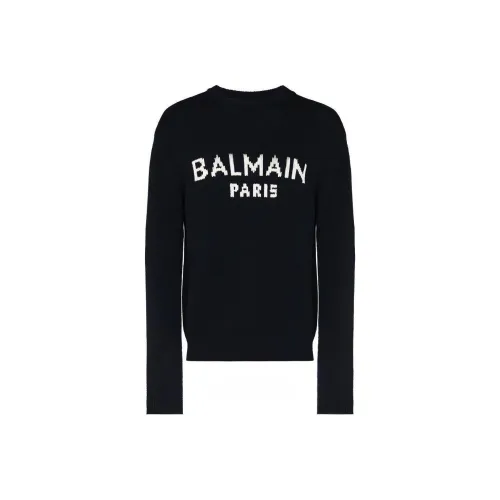 BALMAIN Темно-синие мужские свитеры
