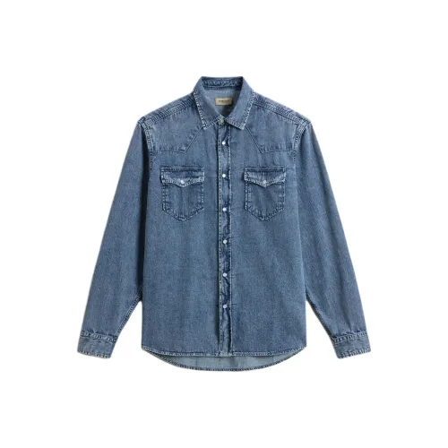 WOOLRICH Мужские рубашки синие