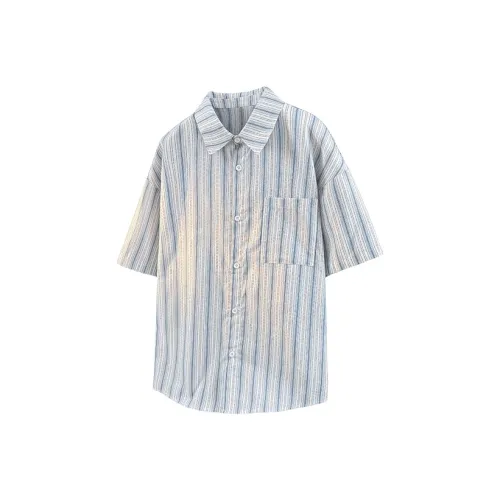 Fashion Versatile Дышащая Тяжелая Рубашка с Отложным Воротником с Короткими Рукавами Унисекс