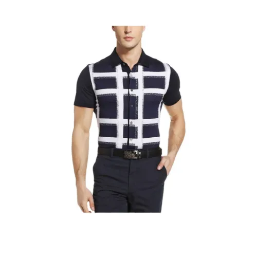 Francesco Totti Рубашка Мужская Темно-Синяя Клетка