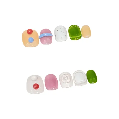 THE CABB SOUL Cute Must Win Красный Dots Конфетный цвет False Nail Короткий Круглый Многоцветный Jump Цвет