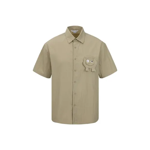 URBAN REVIVO Хаки Мужские Рубашки