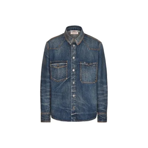 Valentino Мужские Синие Рубашки