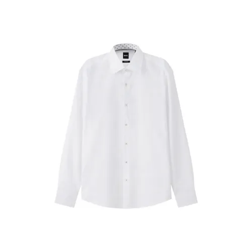 Hugo Boss Обычный крой Рубашка в Easy Железо Хлопок Popln Рубашка Мужская Белая