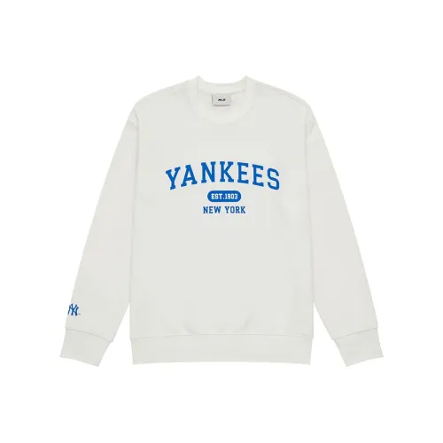 MLB Preppy Style Collection New York Yankees 24FW Pre Осенний Early AUTUMN Круглый воротник Свитшот Унисекс Кремовый