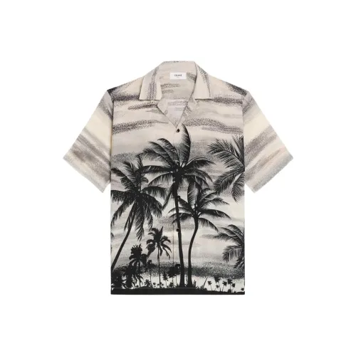 CELINE SS24 Рубашка Мужская Натуральный Белый