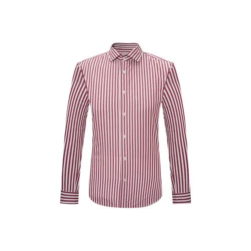 JODOLL Red Men's Shirts JODOLL Красные Мужские Рубашки