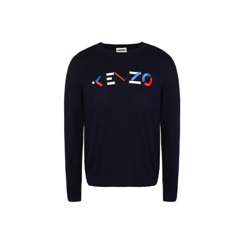 KENZO Letter Logo Темно-синий Синий Мужские Свитера