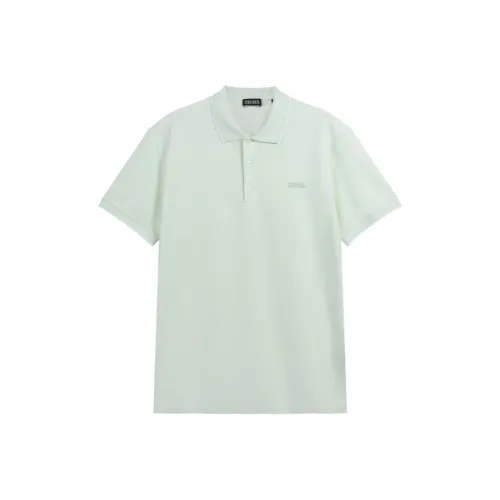 Ermenegildo Zegna Мужская рубашка polo изумрудно-зеленого цвета