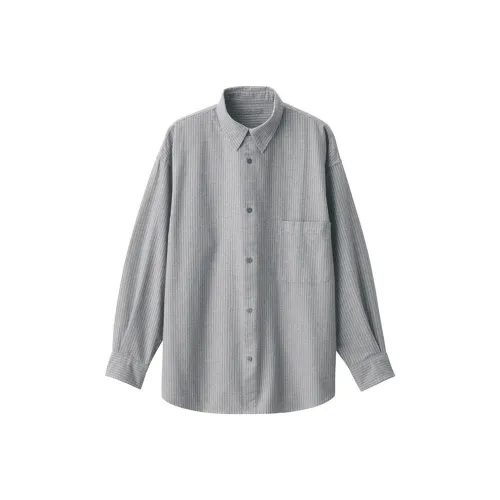 MUJI Рубашка Унисекс Угольный Серый