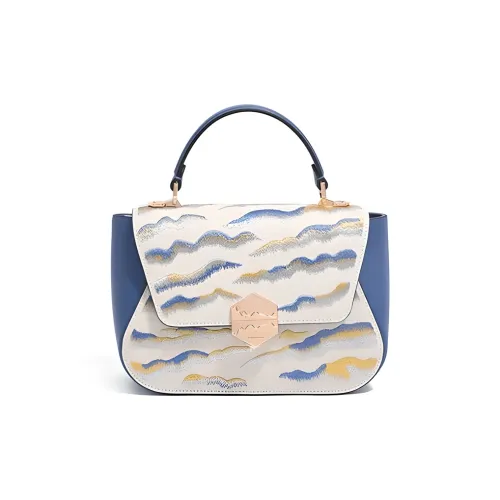 Forever Lucky Сумка через плечо из коровьей кожи женская элитная синий светлый верблюжий