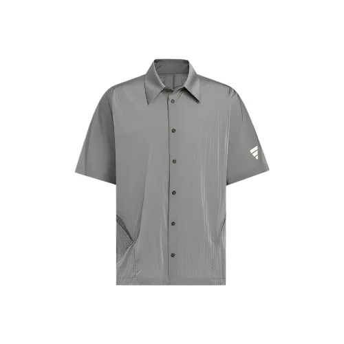 Adidas FOS Collection Рубашка Мужская Светло-Серый Ярко-Белый