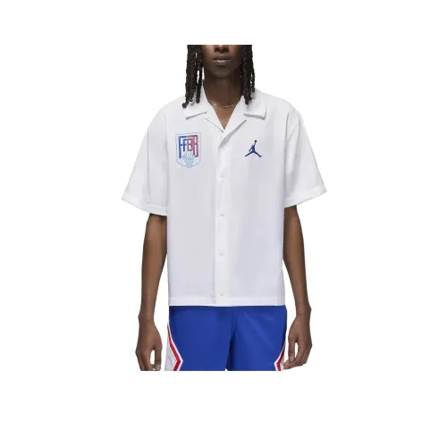 Джордан x Французская Федерация OF Баскетбол Рубашка Мужская Белая Старый Королевский