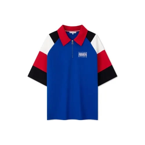 Tommy Hilfiger Поло Мужское Синий Красный и Белый